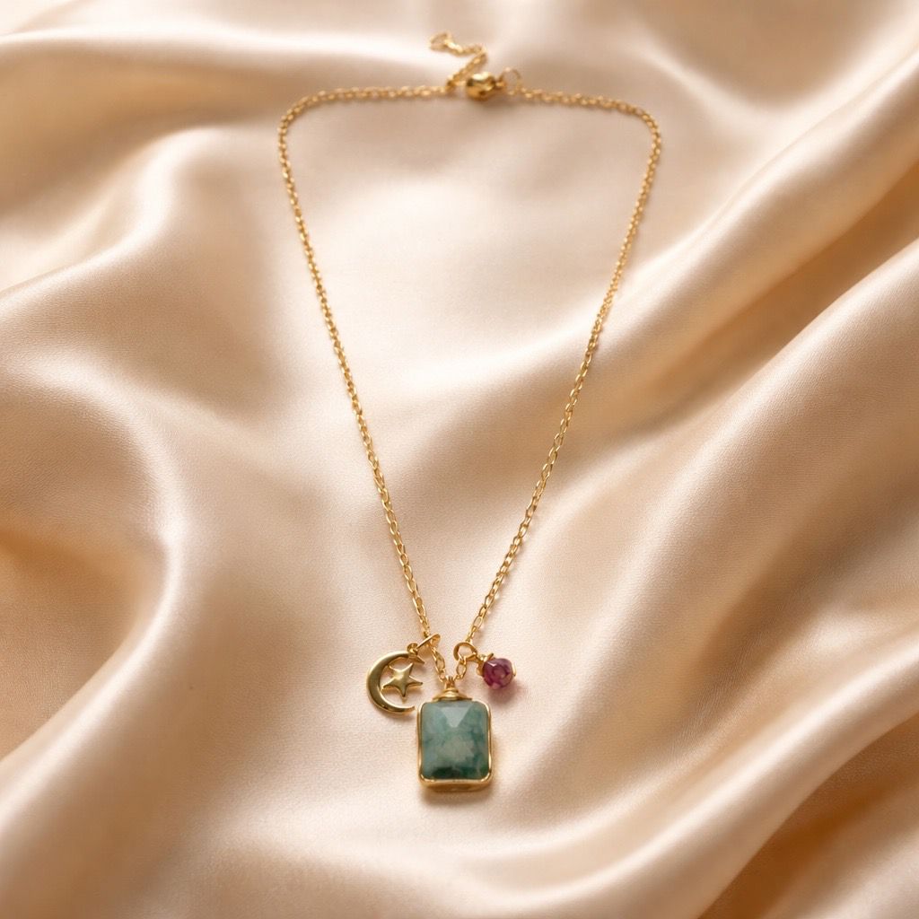 Necklace Classic One Stone with Charms