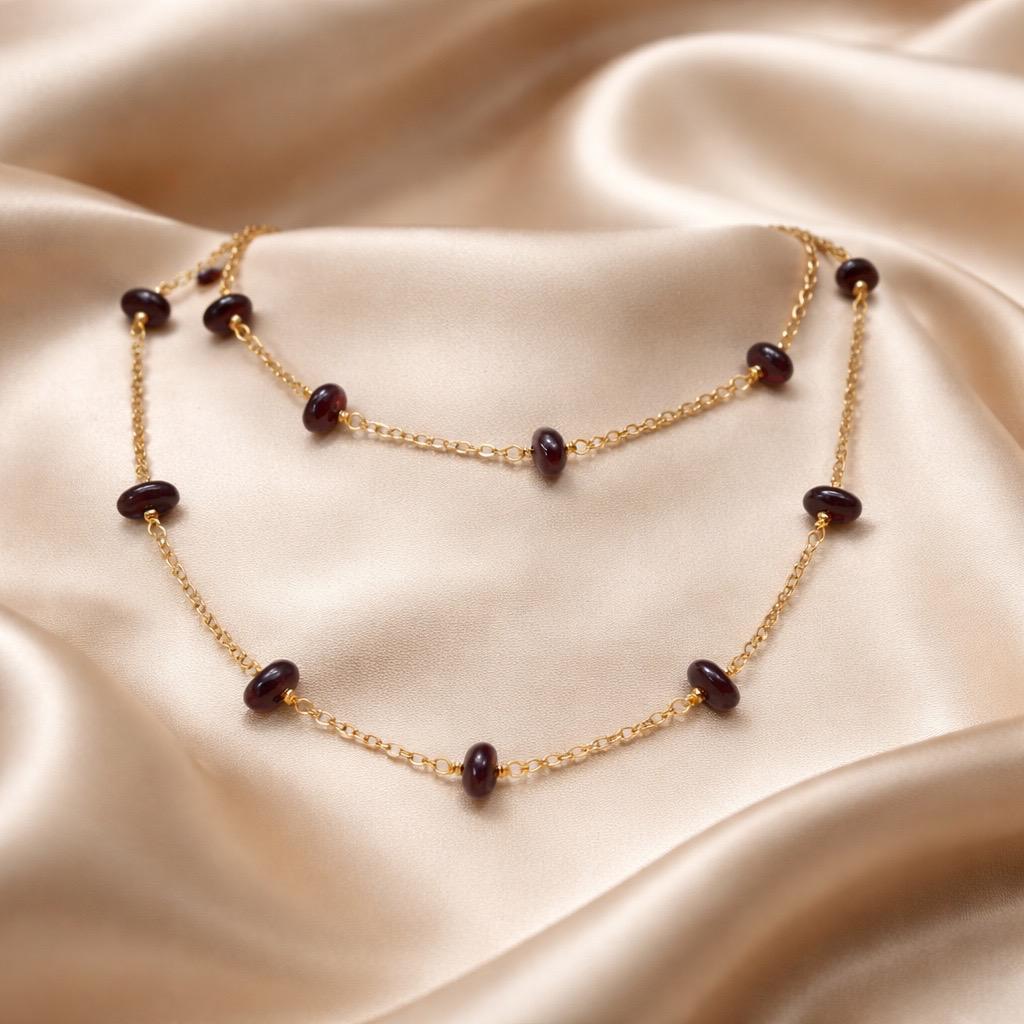 Necklace Rosary with Chopped Stones