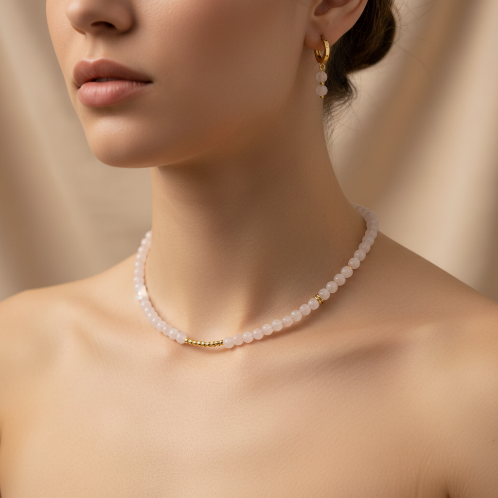 Necklace and Earrings Harmony Set with Beads