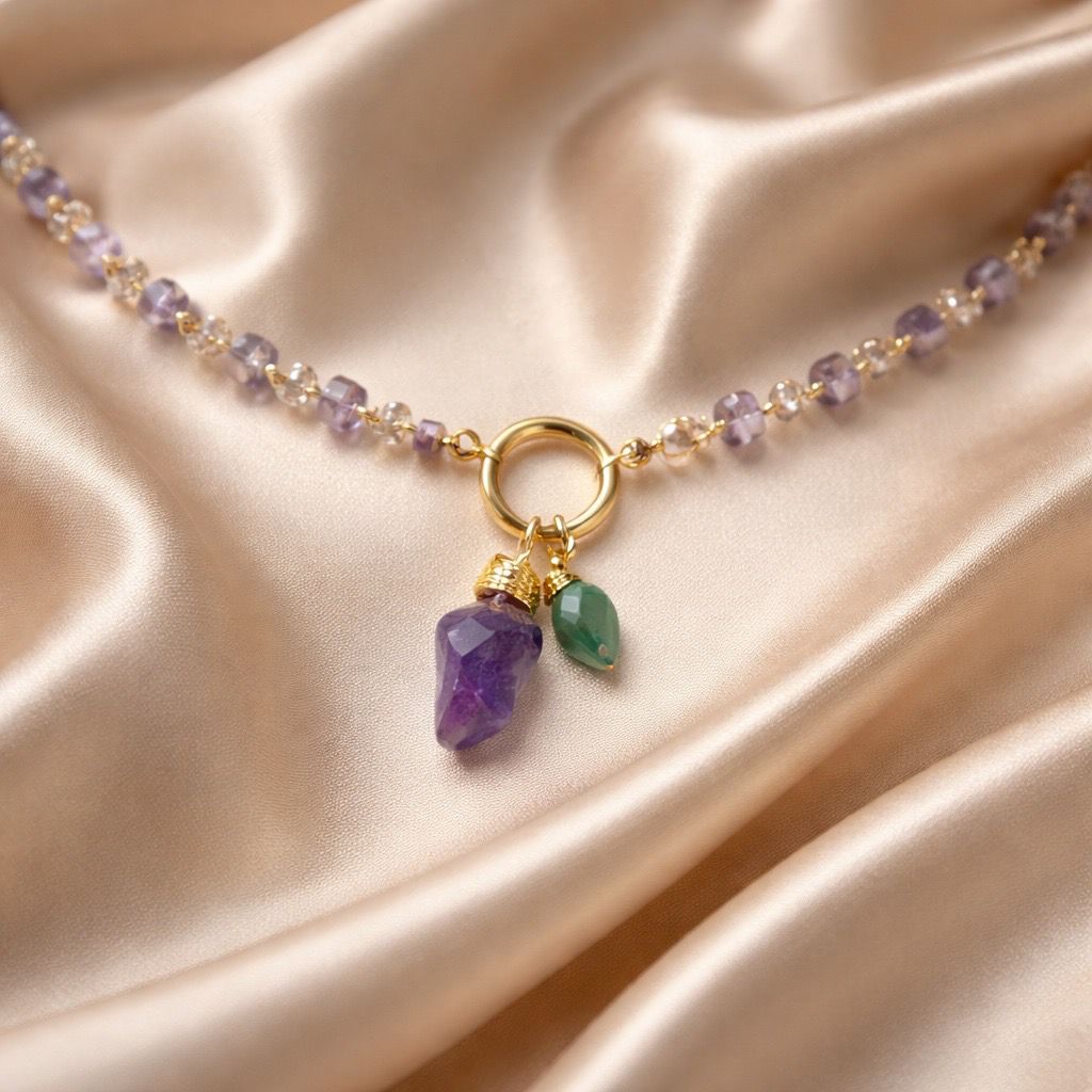 Necklace 10mm Heishi Beads with Pearl/Stone