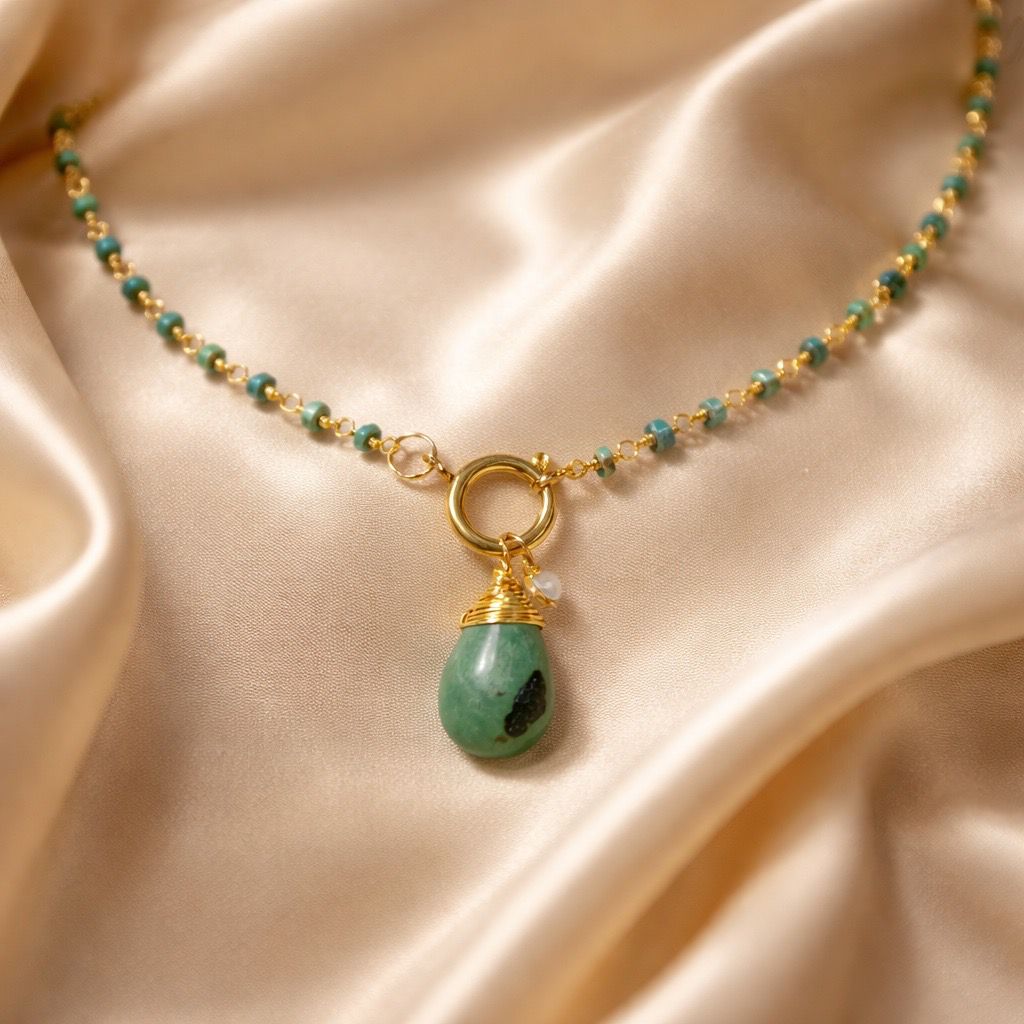 Necklace 10mm Heishi Beads with Pearl/Stone