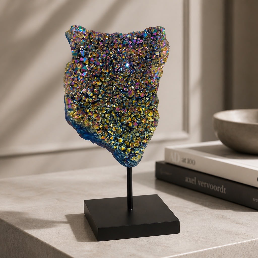 Titanium Quartz stone Wood Base
