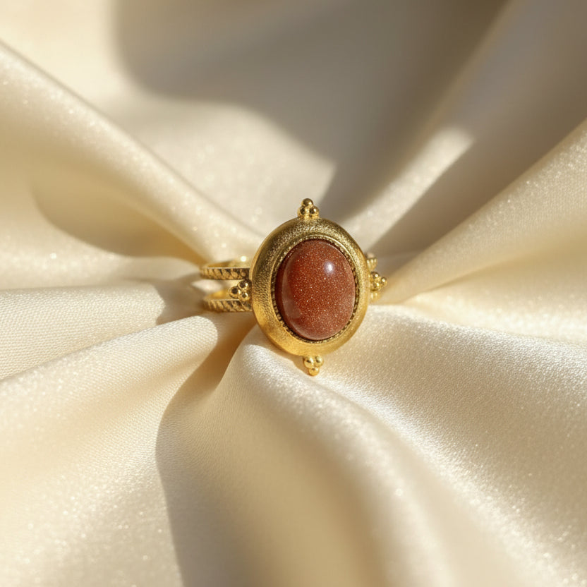 Rings Stainless Steel Hindu Golden Rain