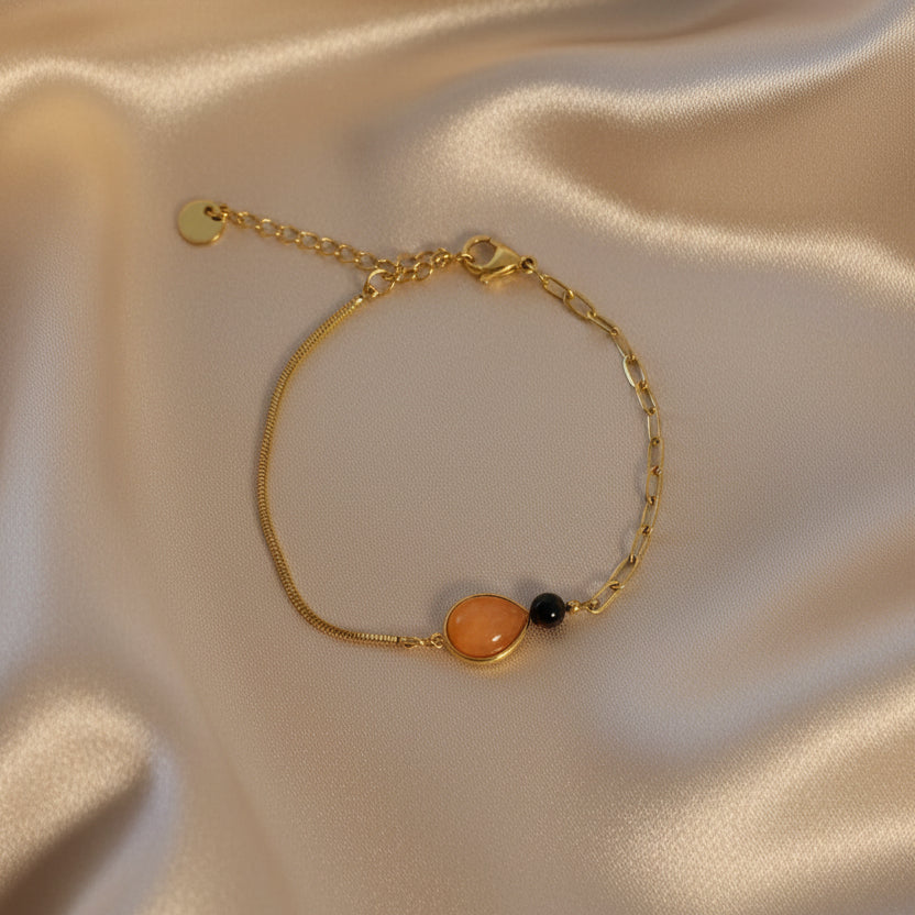 Bracelet Double Stone With Links Chain