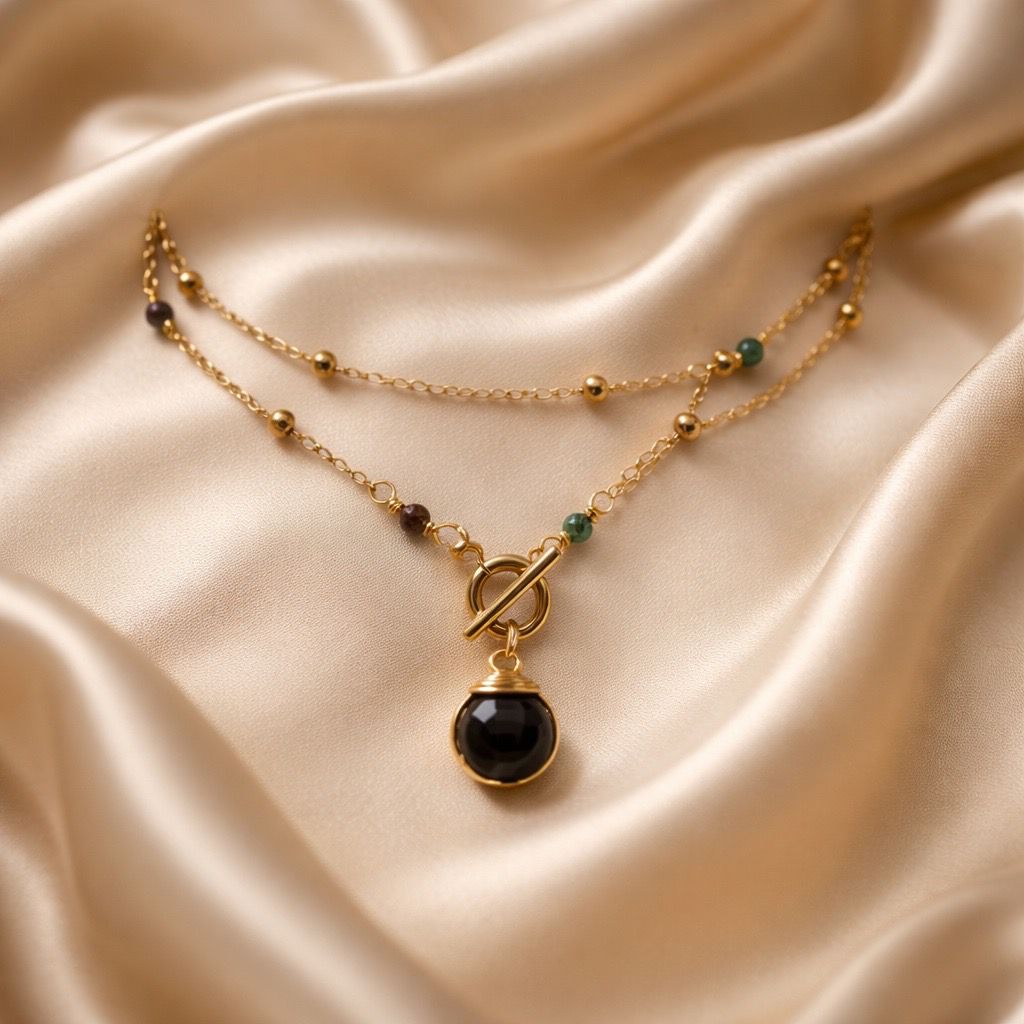 Necklace Long Sailor Beads with One Stone