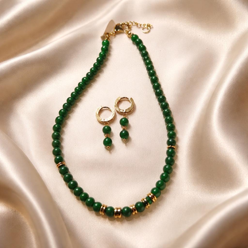 Necklace and Earrings Harmony Set with Beads