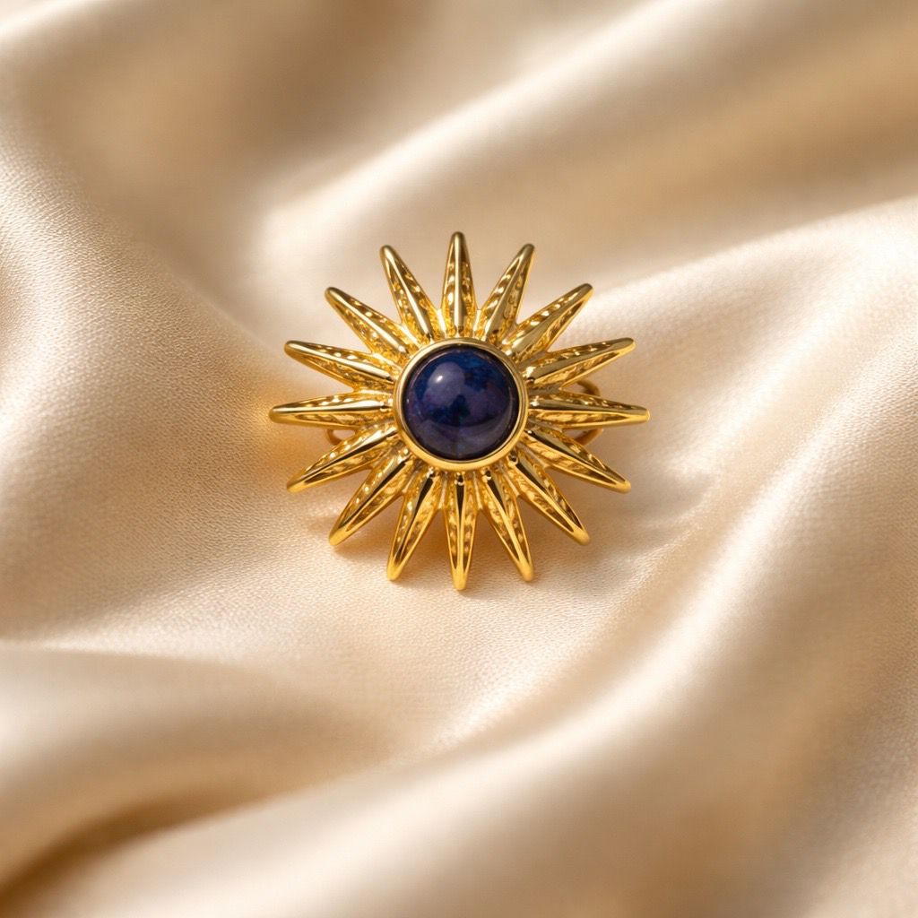 Rings Stainless Steel Hindu Lapis Lazuli