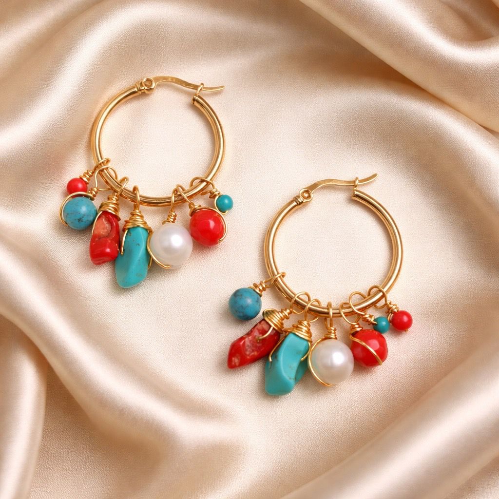 Earrings Hoops With Charms