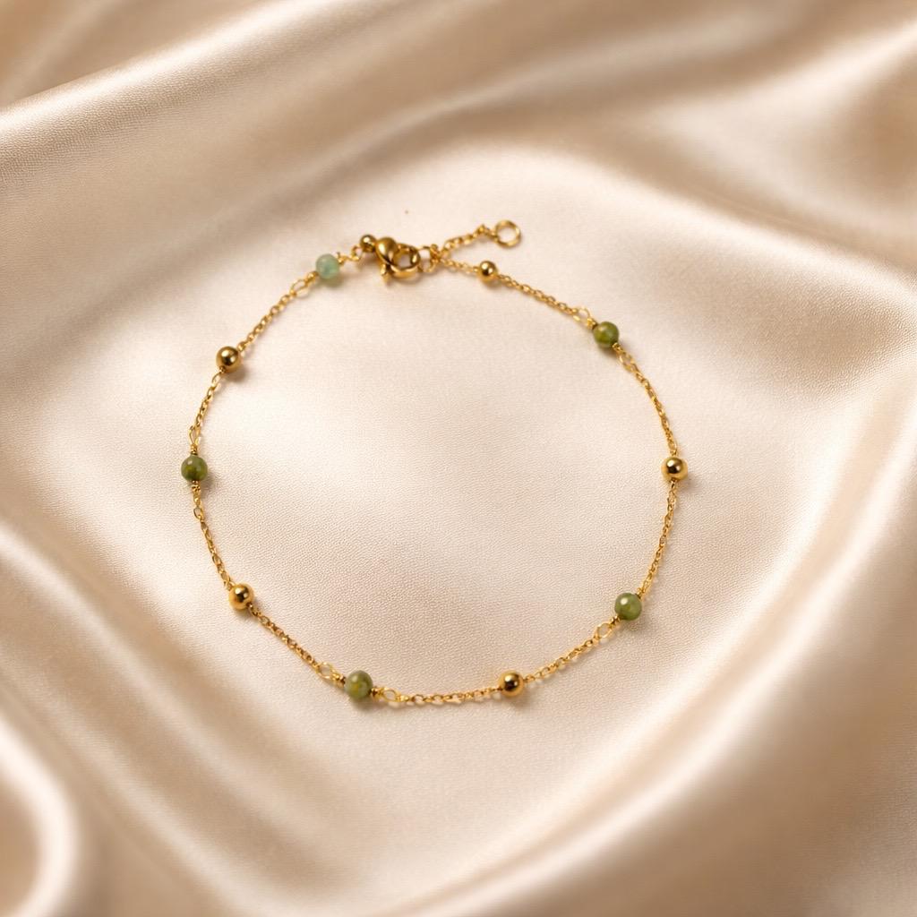 Anklets Beaded Stones Simple
