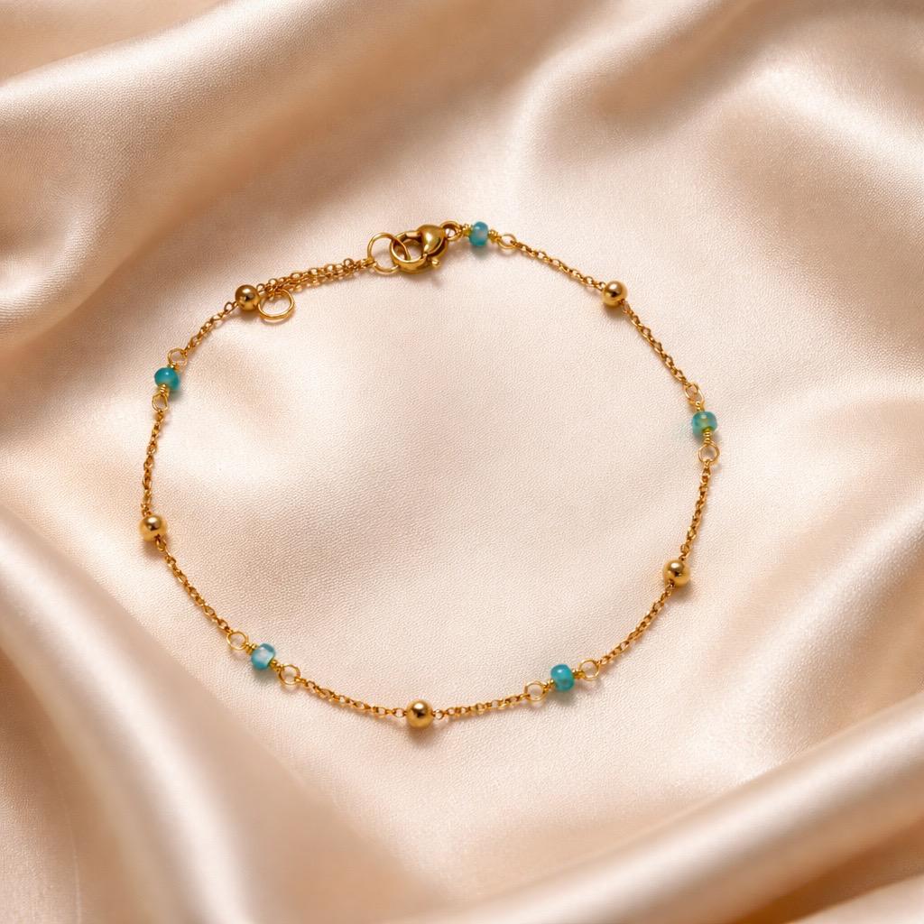 Anklets Beaded Stones Simple