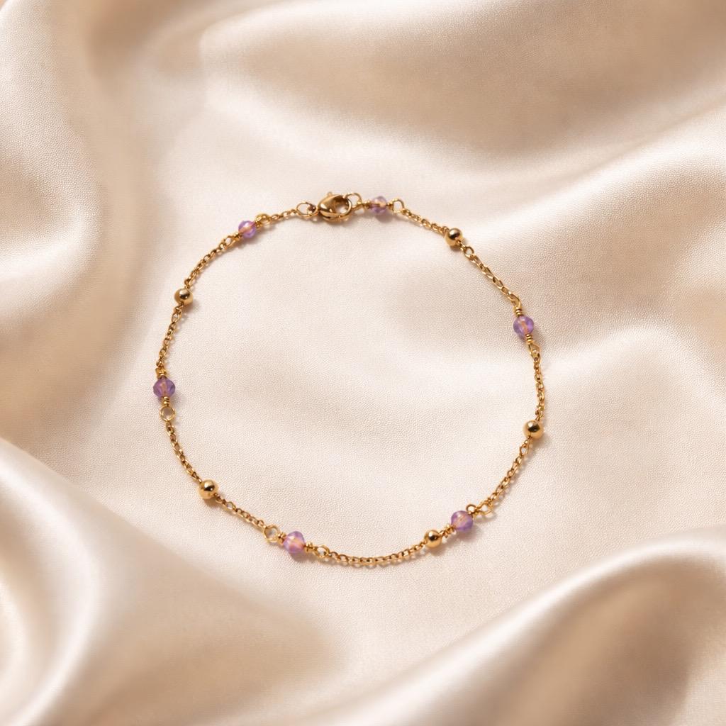 Anklets Beaded Stones Simple