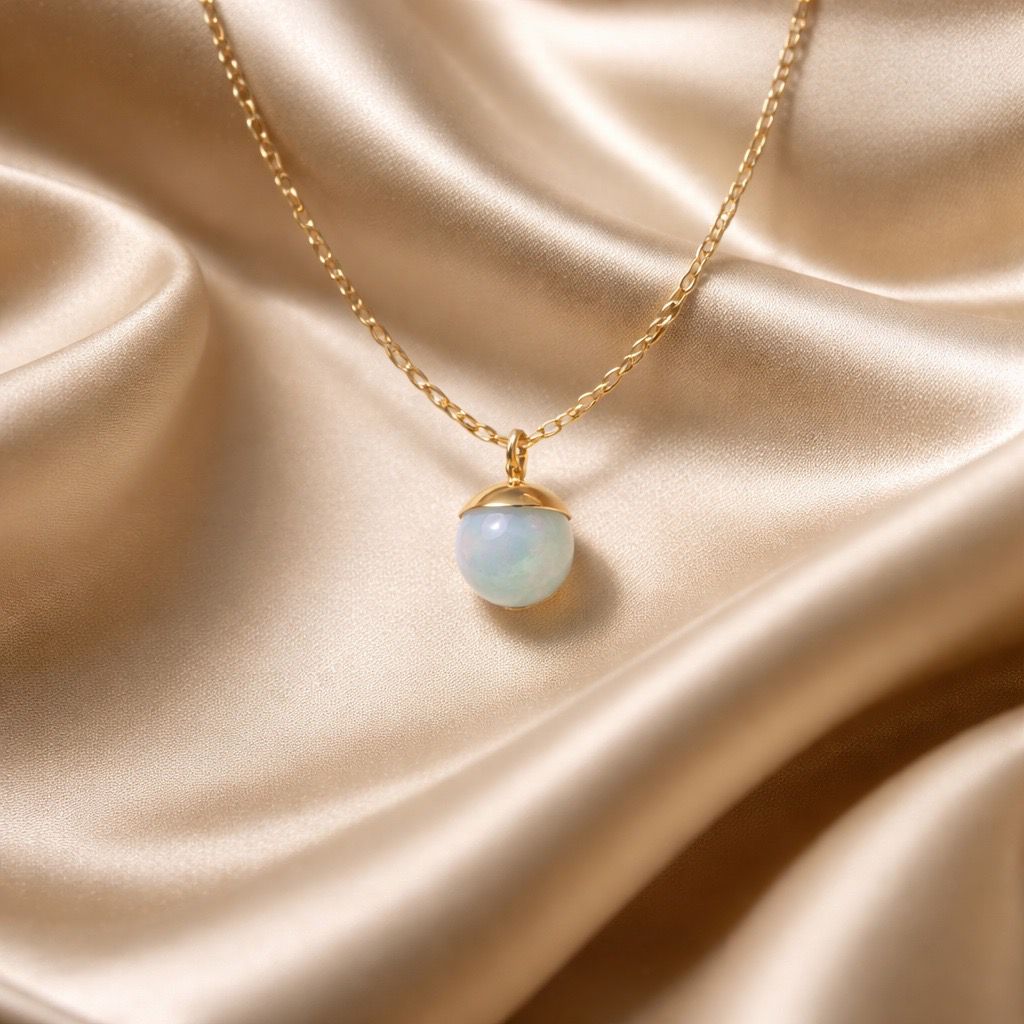 Necklace One Bead Semi-Precious Stone