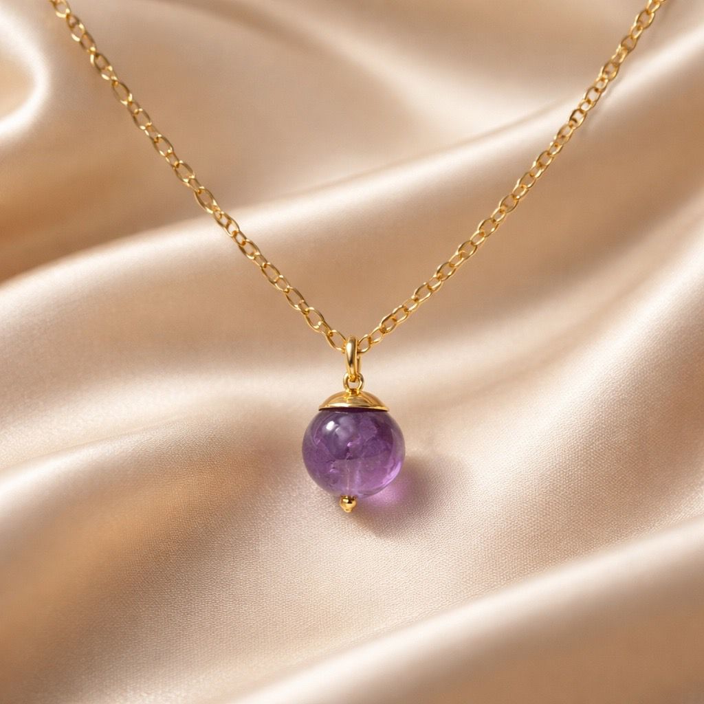 Necklace One Bead Semi-Precious Stone