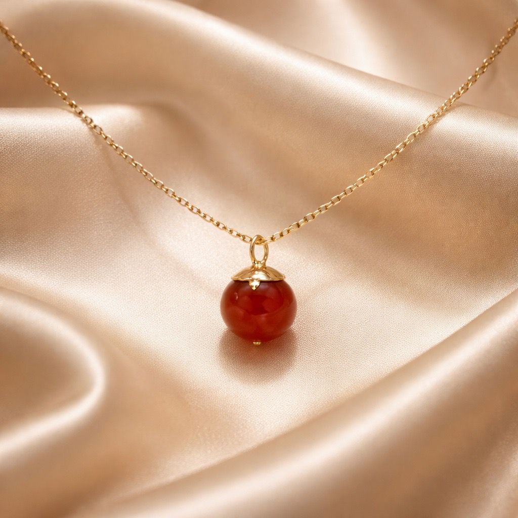 Necklace One Bead Semi-Precious Stone