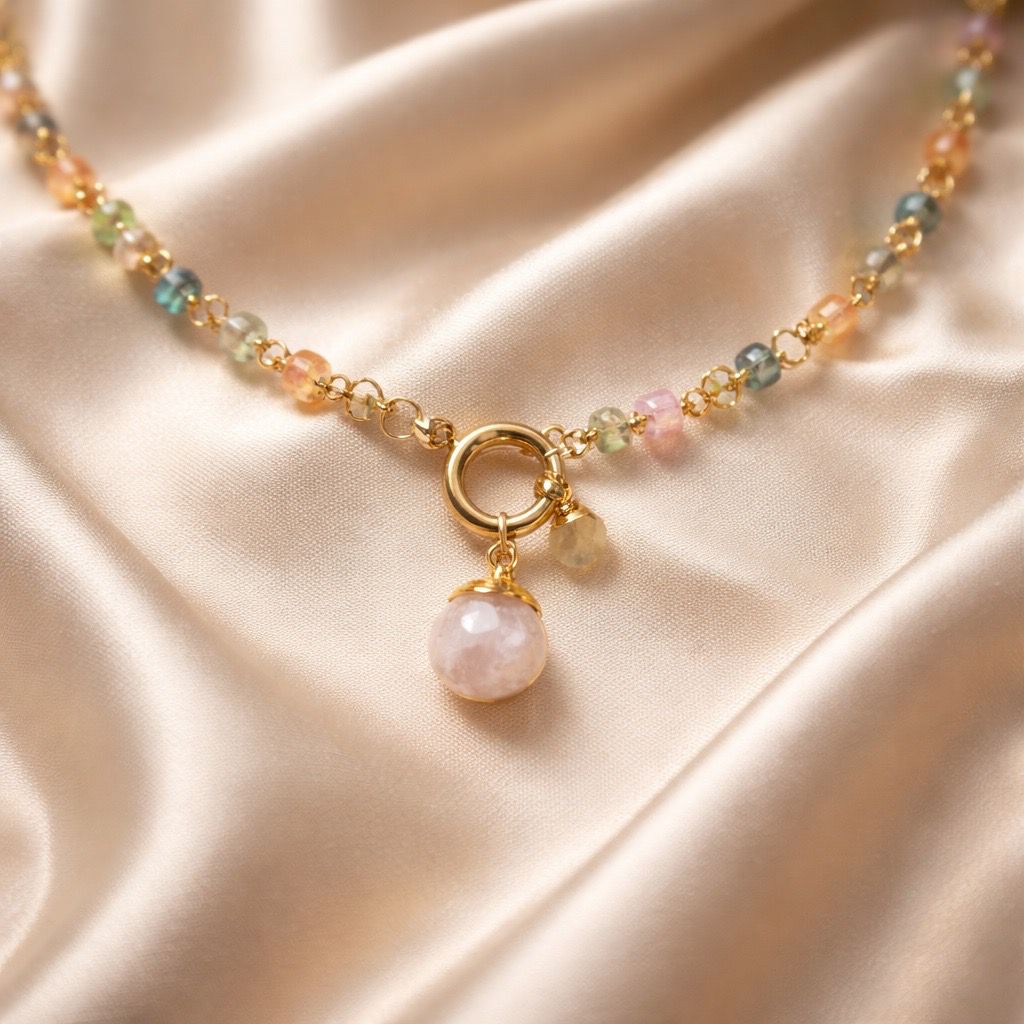 Necklace 10mm Heishi Beads with Pearl/Stone