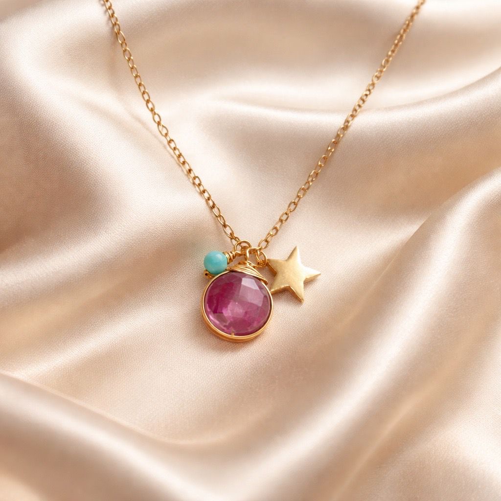Necklace Classic One Stone with Charms