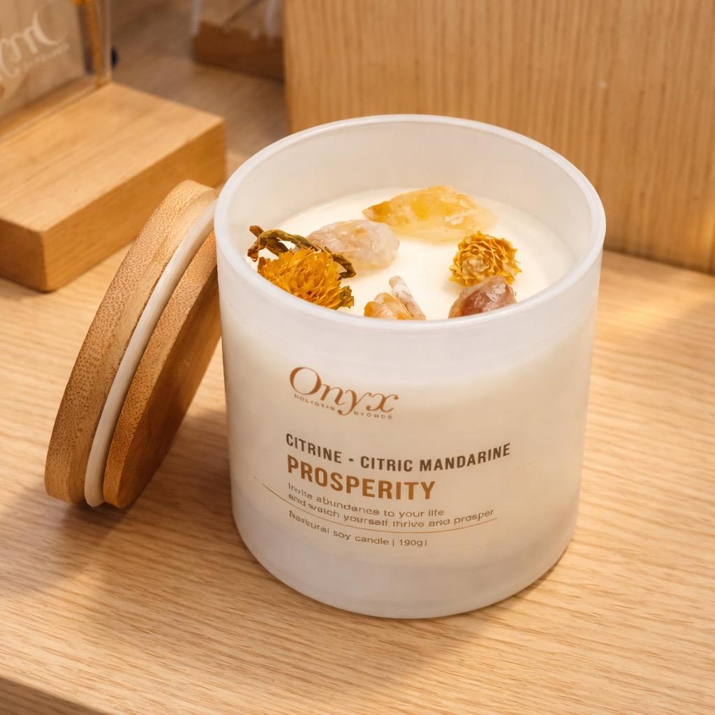 Crystal-Infused Soy wax Candles 100% Hand Made