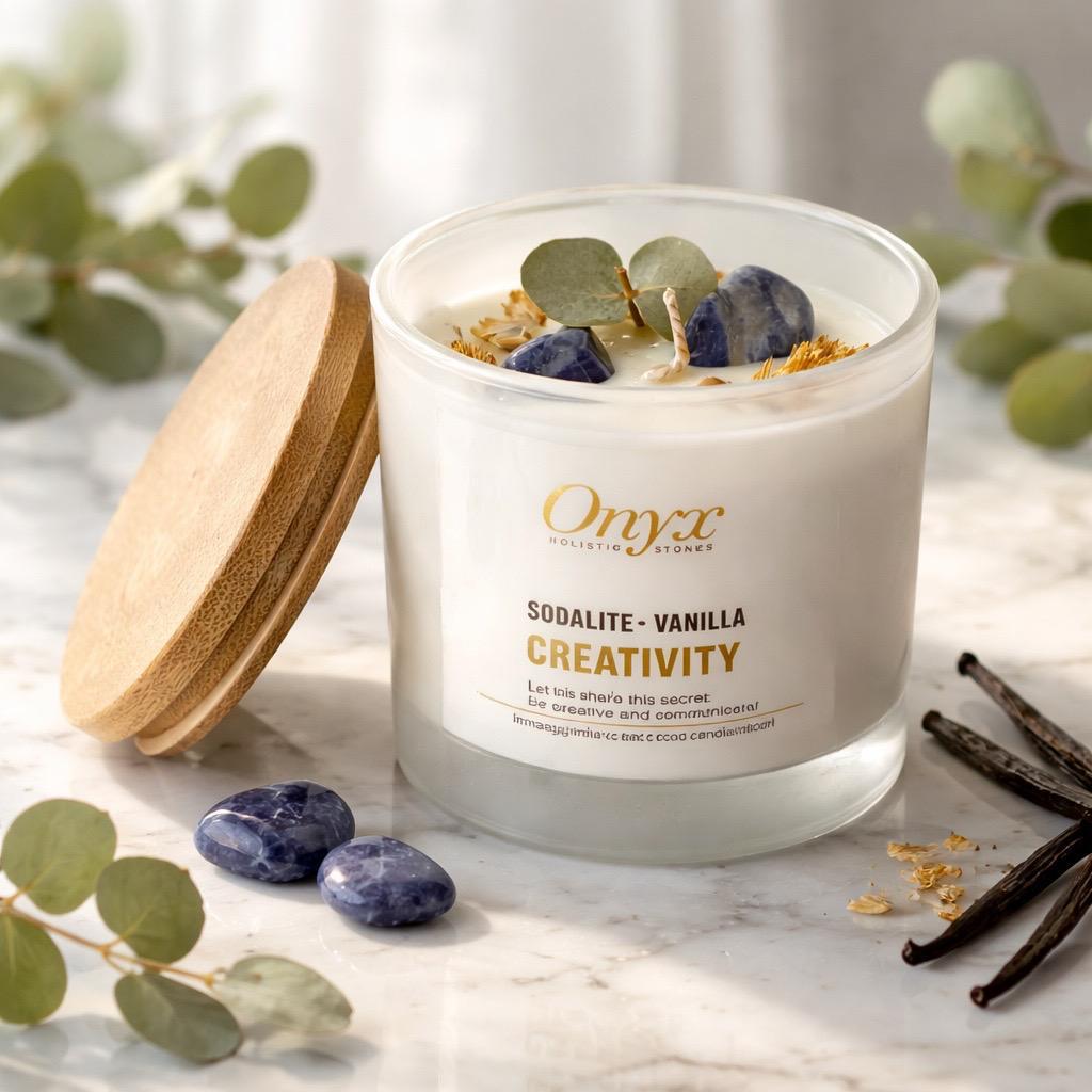 Crystal-Infused Soy wax Candles 100% Hand Made