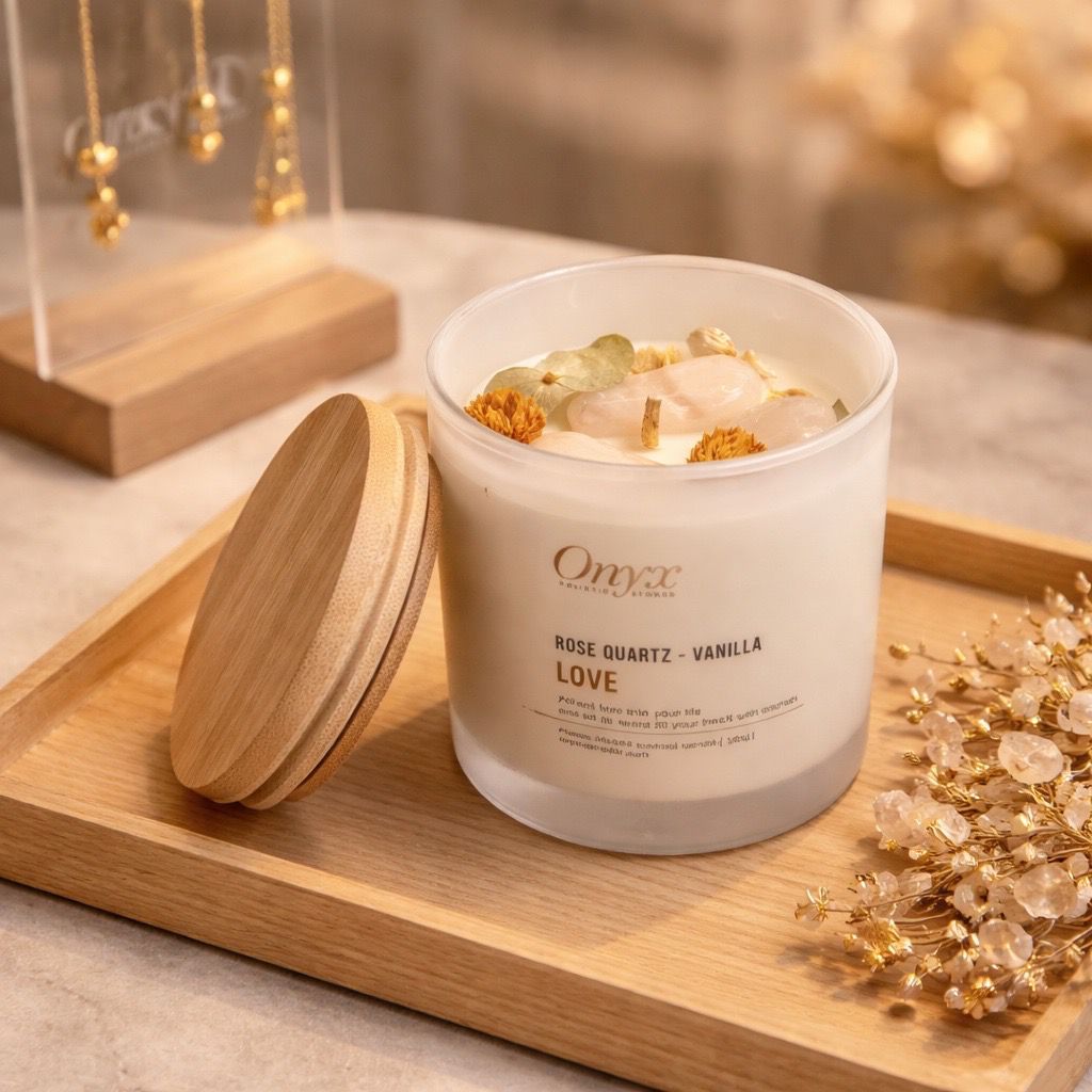 Crystal-Infused Soy wax Candles 100% Hand Made