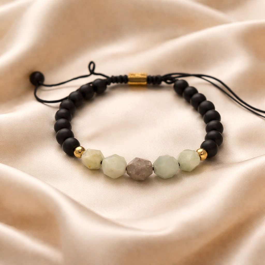 Bracelet Faceted Beads Man All Colors/Onyx 6mm