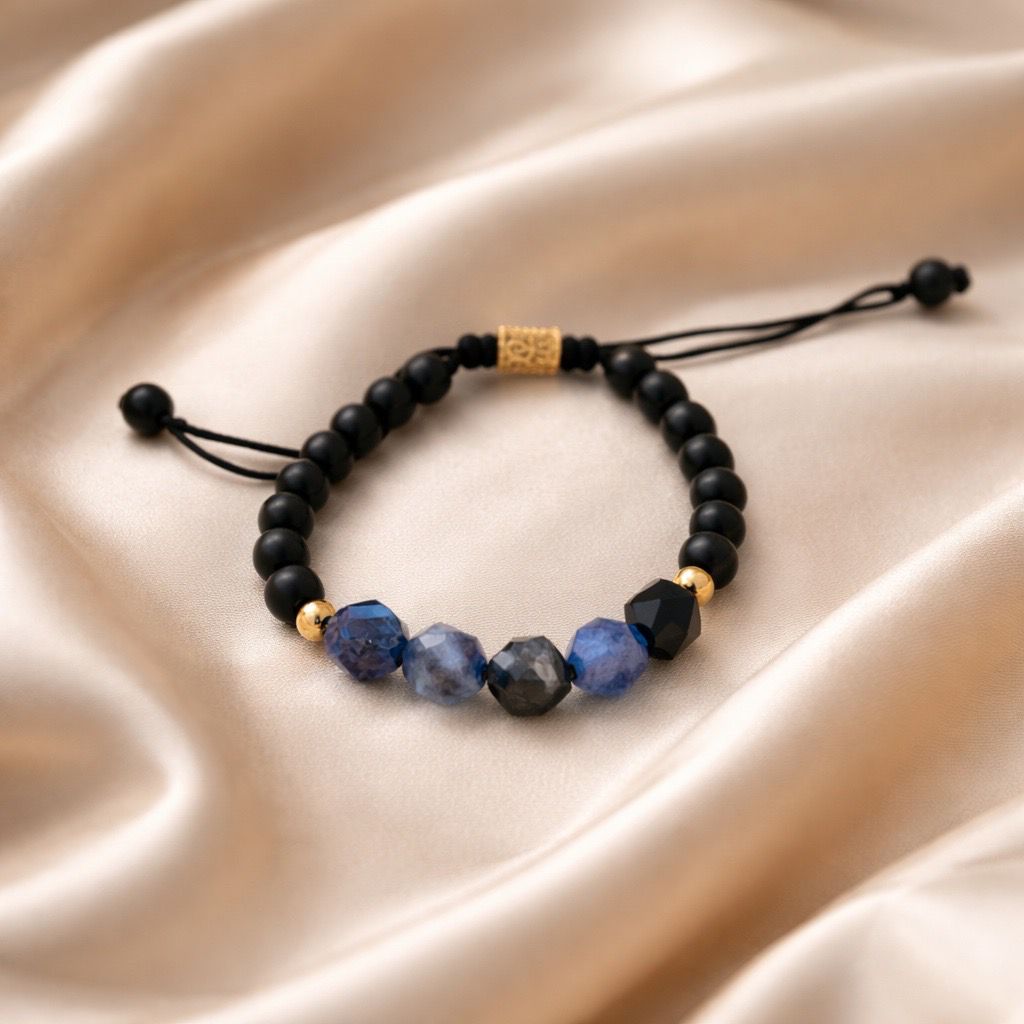 Bracelet Faceted Beads Man All Colors/Onyx 6mm
