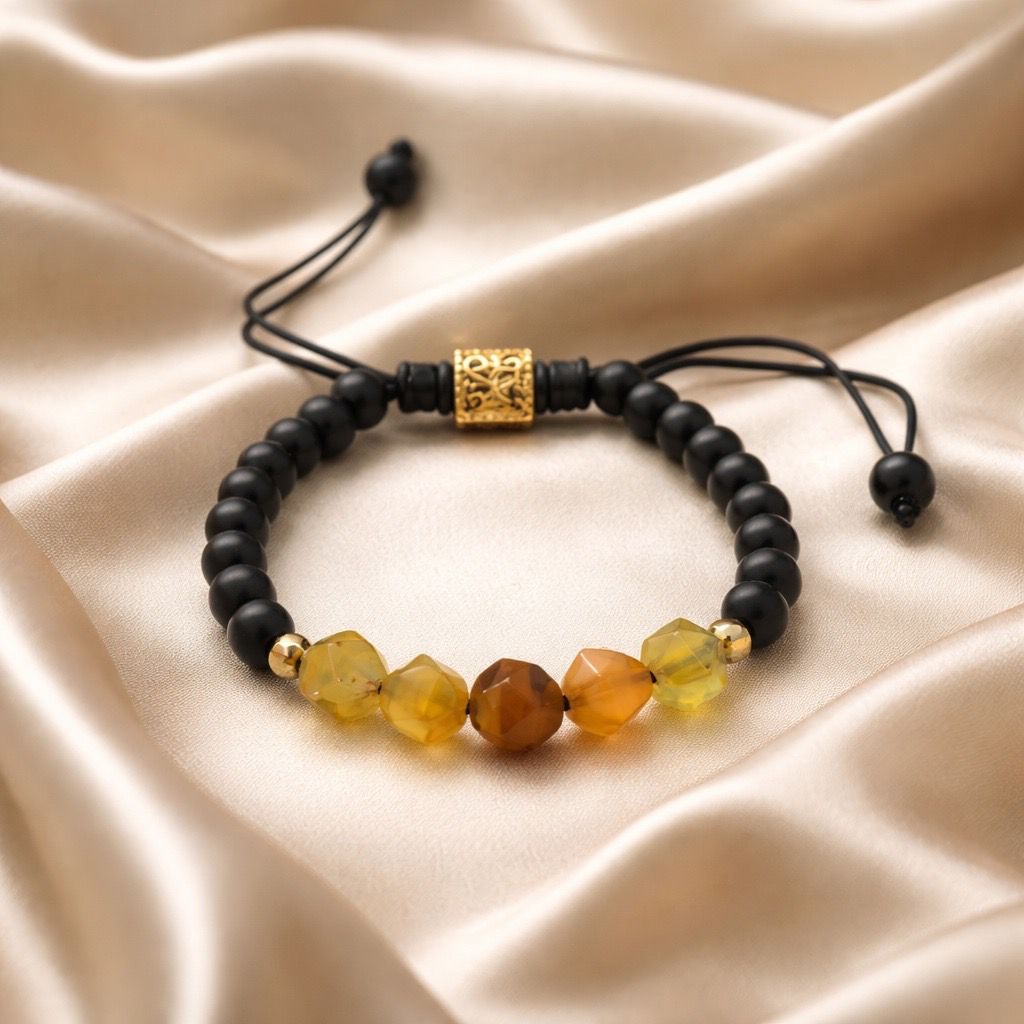 Bracelet Faceted Beads Man All Colors/Onyx 6mm