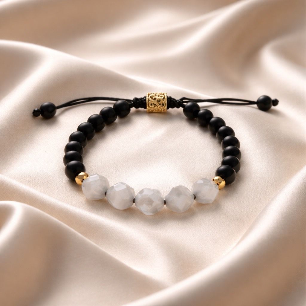 Bracelet Faceted Beads Man All Colors/Onyx 6mm
