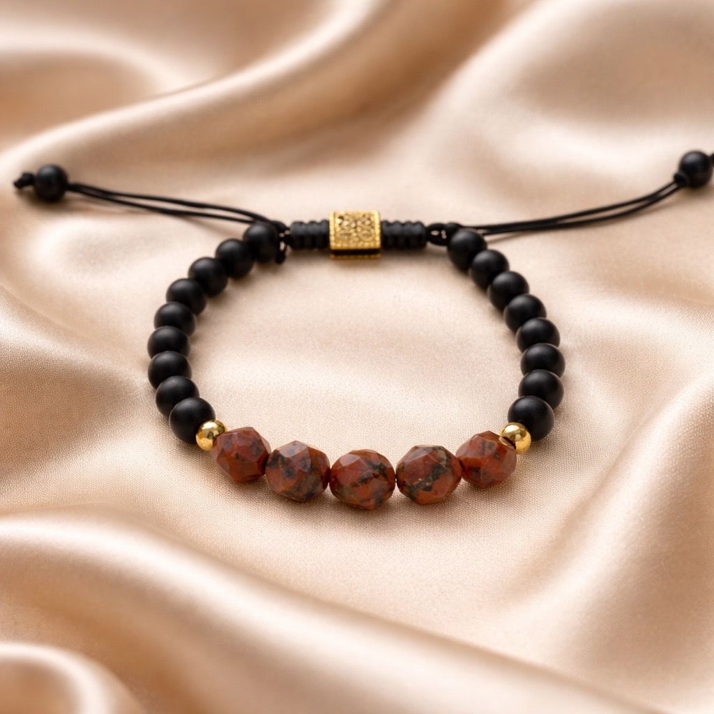 Bracelet Faceted Beads Man All Colors/Onyx 6mm