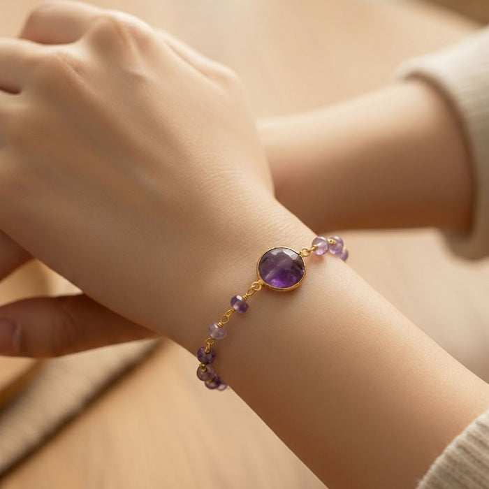 Bracelet Full Beads Rosary with One Stone in the Middle