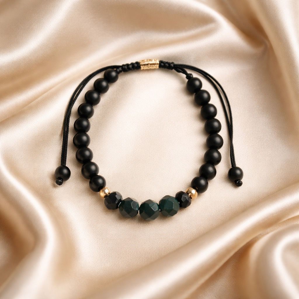 Bracelet Faceted Beads Man All Colors/Onyx 6mm