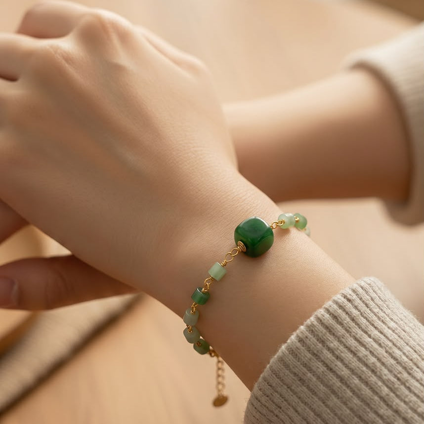 Bracelet Full Beads Rosary with One Stone in the Middle