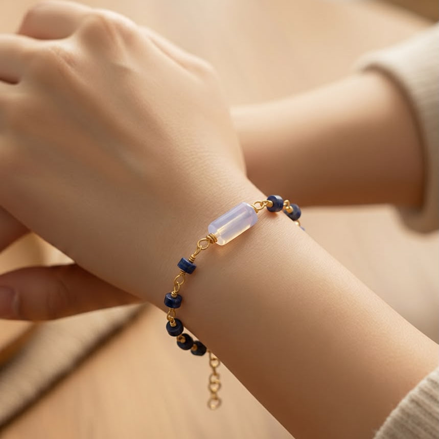 Bracelet Full Beads Rosary with One Stone in the Middle