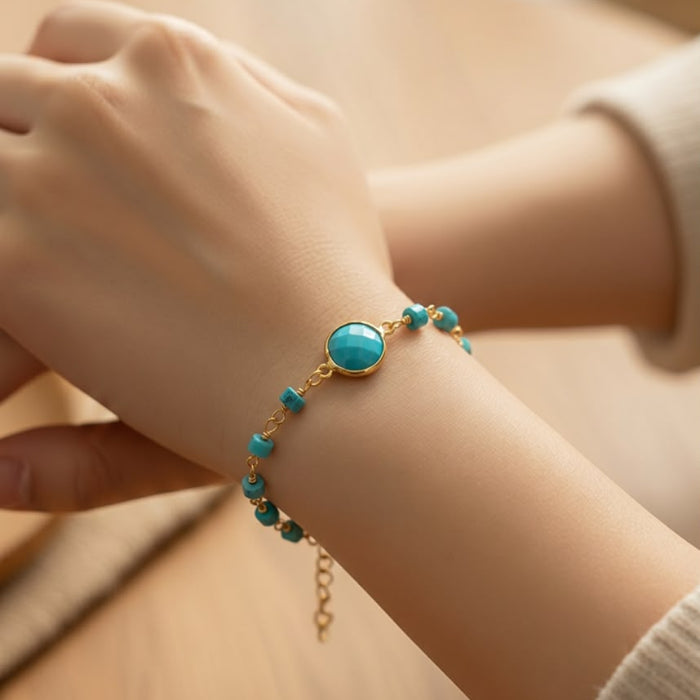 Bracelet Full Beads Rosary with One Stone in the Middle