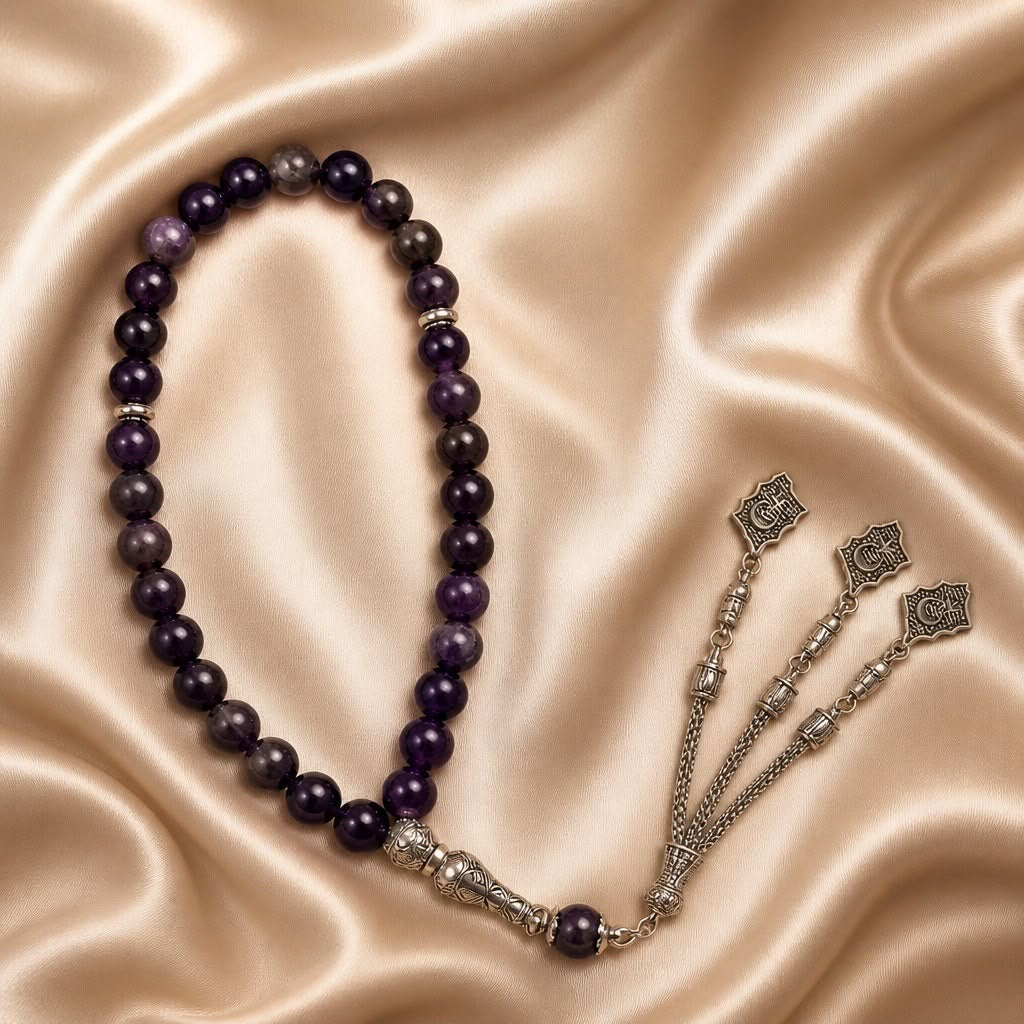 Rosary / Masbaha Natural Stones Sterling Silver