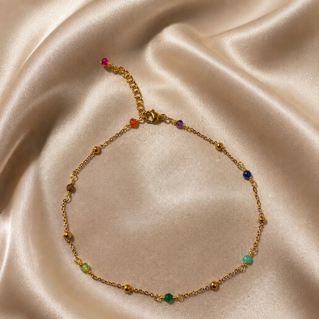Anklets Beaded Stones Simple