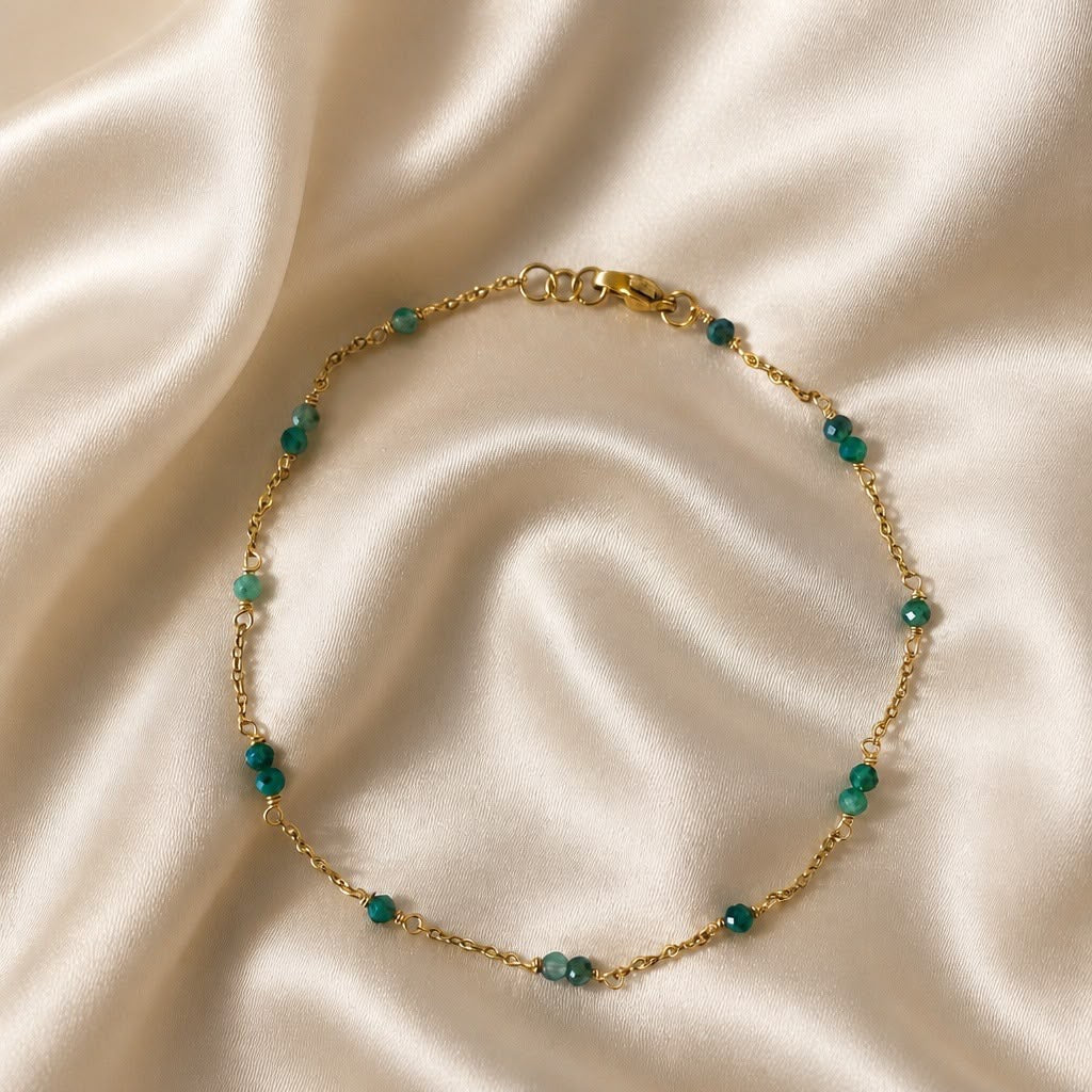 Anklets Beaded Stones Simple