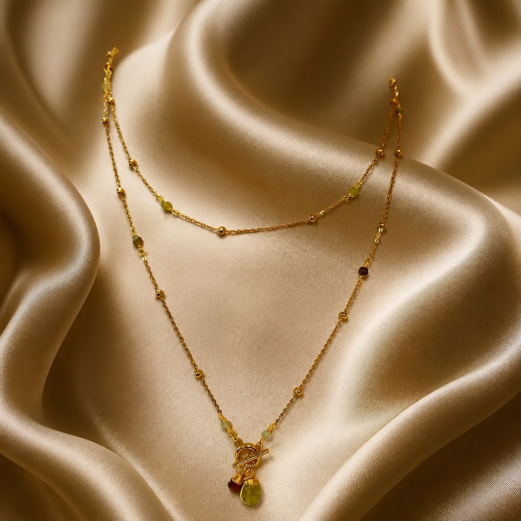 Necklace Long Sailor Beads with One Stone