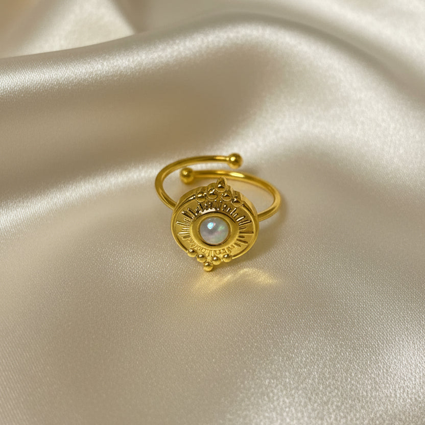 Rings Stainless Steel Hindu Labradorite