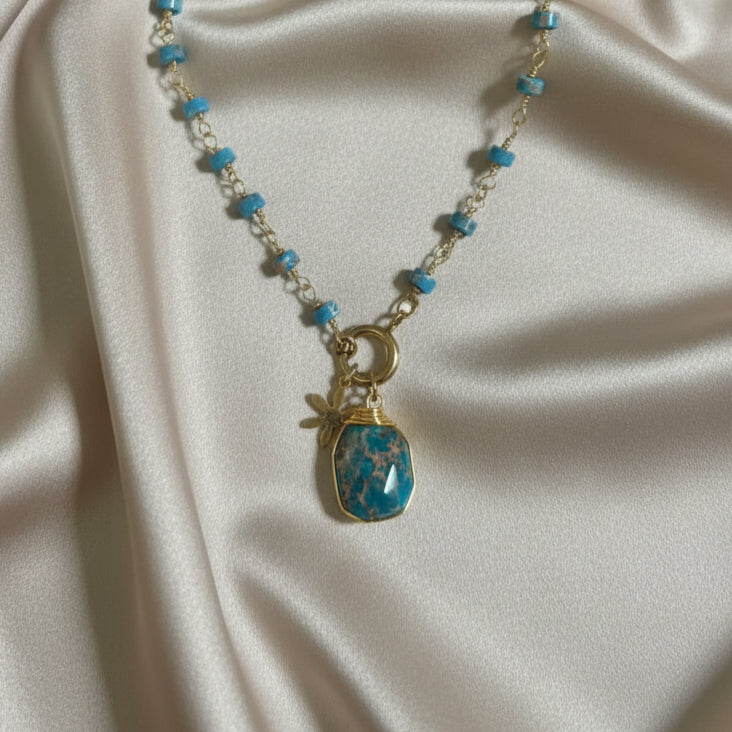 Necklace 10mm Heishi Beads with Pearl/Stone