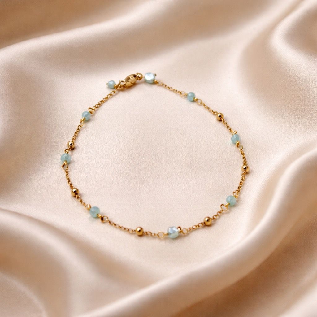 Anklets Beaded Stones Simple