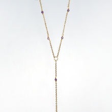 Load image into Gallery viewer, Necklace Long Rosary Beads with Raw Stone