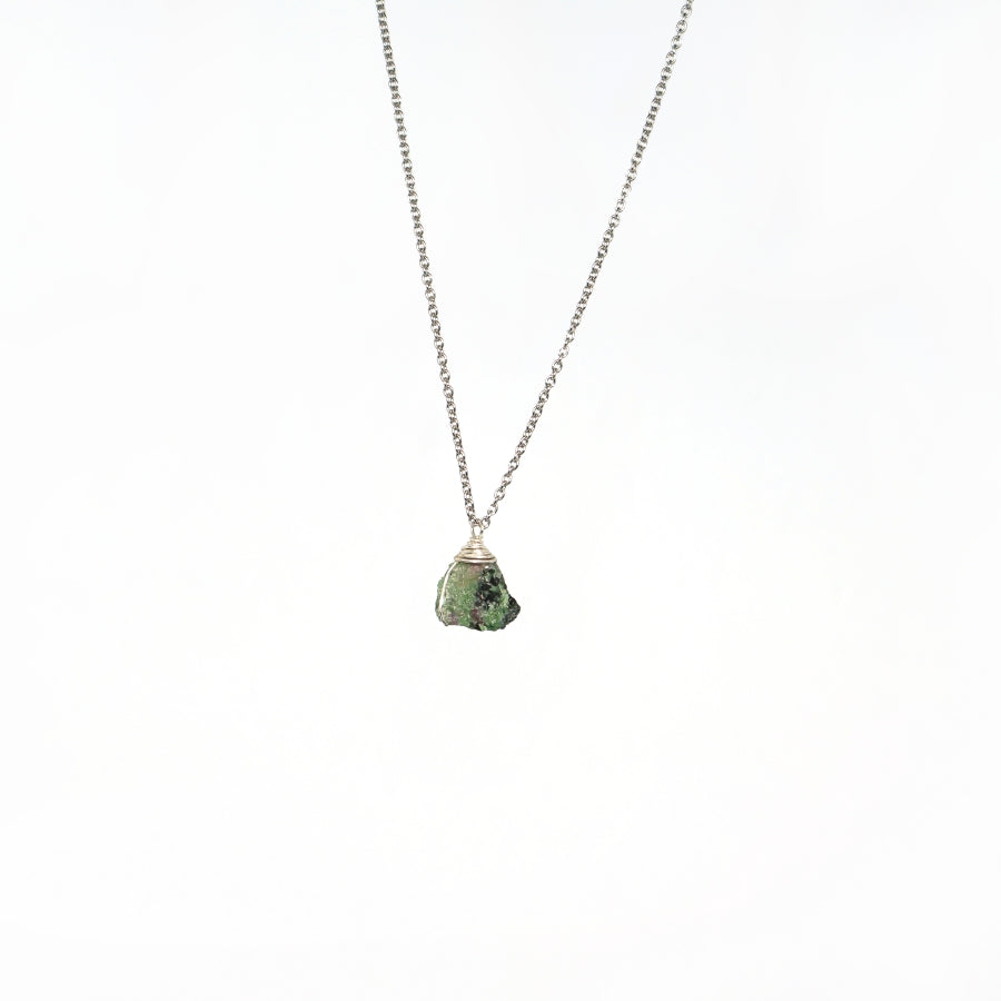 Necklace Classic Cage Natural Stones (Silver)