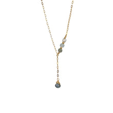 Load image into Gallery viewer, Necklace 3 Beads Vertical 1 Raw Stone