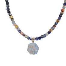 Load image into Gallery viewer, Necklace Squared Beads with Abstract Stone