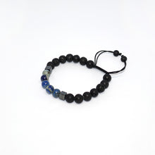 Load image into Gallery viewer, Bracelet Man Lapis Lazuli/Lava Stone 8mm