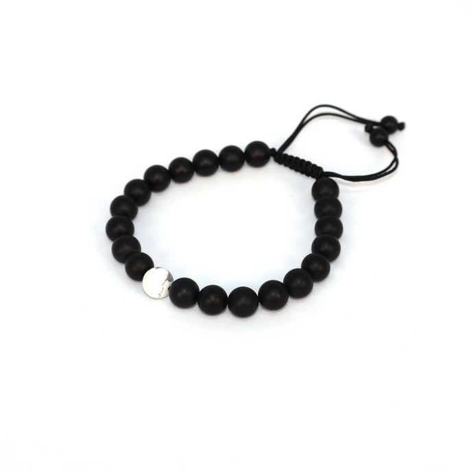 Bracelet Man Howlite/Onyx 8mm