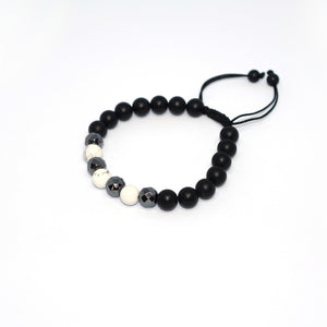 Man Bracelet Howlite/ Hematite/ Onyx