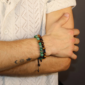 Bracelet Man Tiger's Eye/Hematite 8mm
