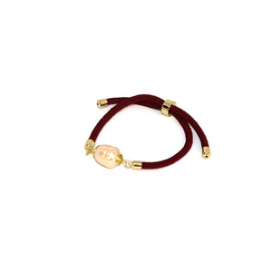Bracelet Thick Colorful Thread With One Raw Stone
