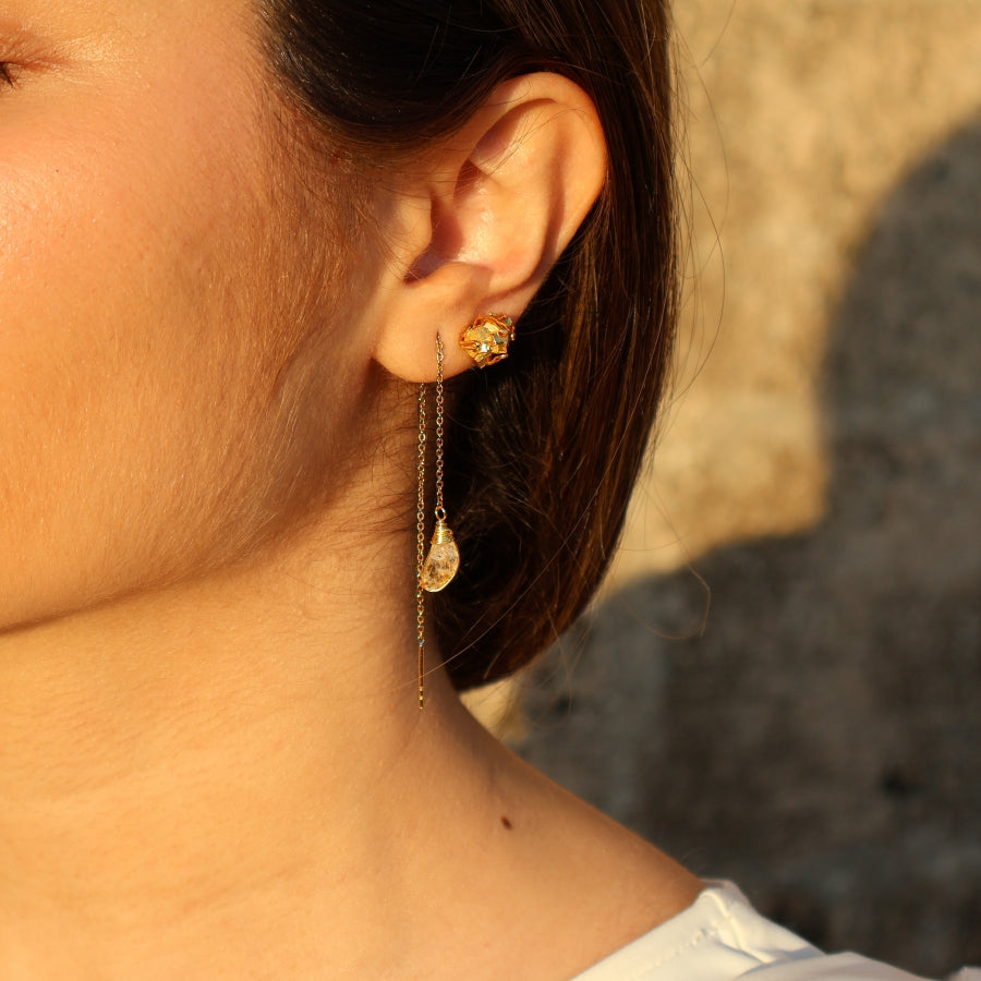 Earrings Chains One Stone